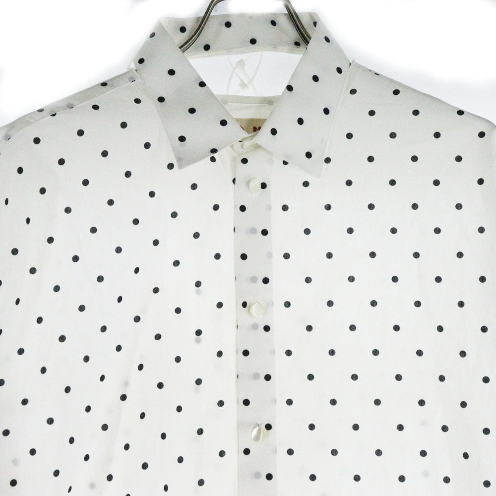 MARNI(マルニ) POLKA DOT PRINT POPLIN SHIRT CUMU0283SY ポルカドット プリント ロングスリーブ長袖シャツ ホワイト