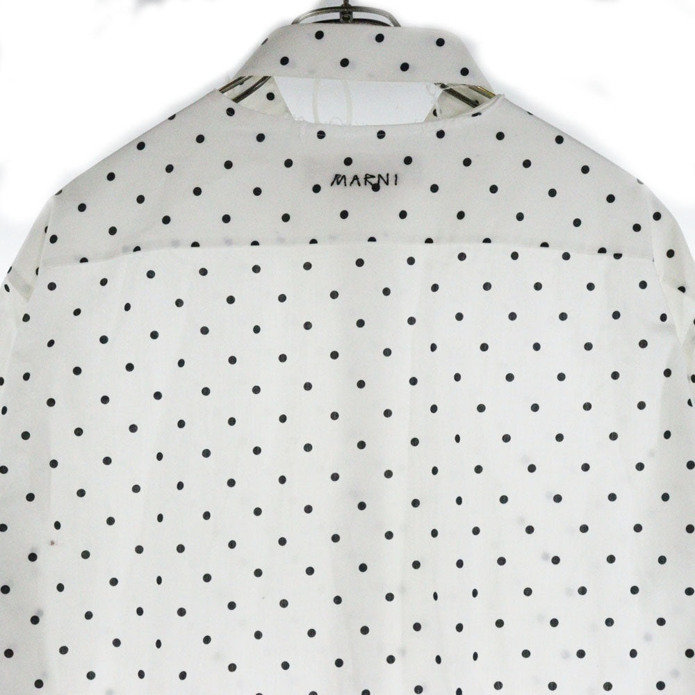 MARNI(マルニ) POLKA DOT PRINT POPLIN SHIRT CUMU0283SY ポルカドット プリント ロングスリーブ長袖シャツ ホワイト
