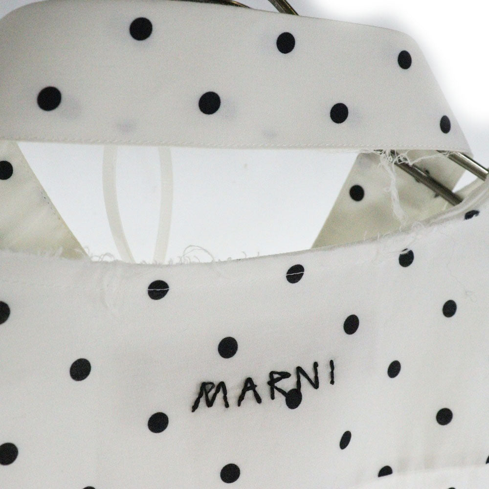 MARNI(マルニ) POLKA DOT PRINT POPLIN SHIRT CUMU0283SY ポルカドット プリント ロングスリーブ長袖シャツ ホワイト