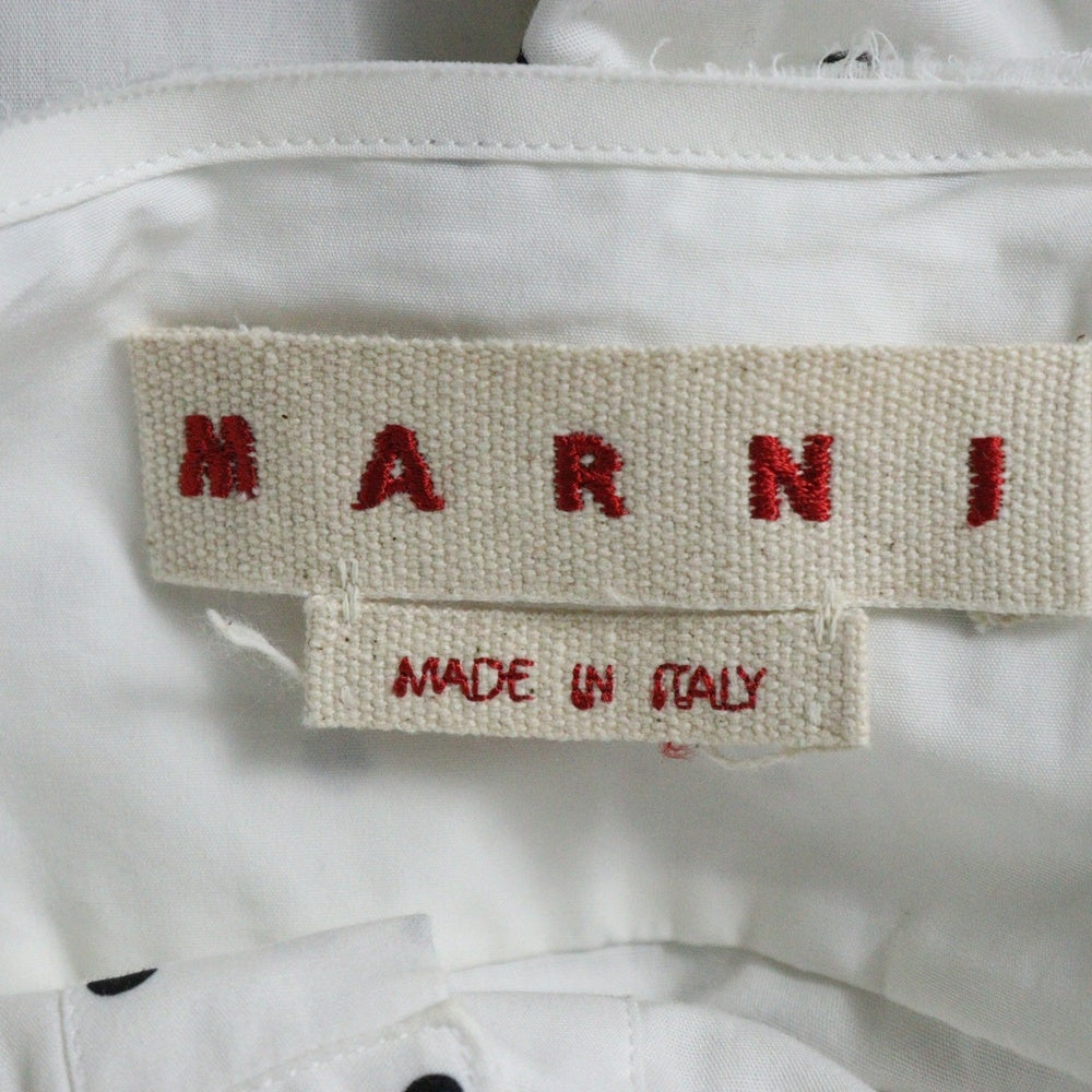 MARNI(マルニ) POLKA DOT PRINT POPLIN SHIRT CUMU0283SY ポルカドット プリント ロングスリーブ長袖シャツ ホワイト