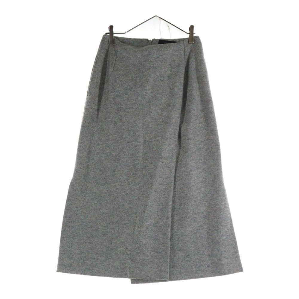 SACRA(サクラ) WOOL RING MILLED SK ウール ロングスリットスカート グレー レディース 117506122