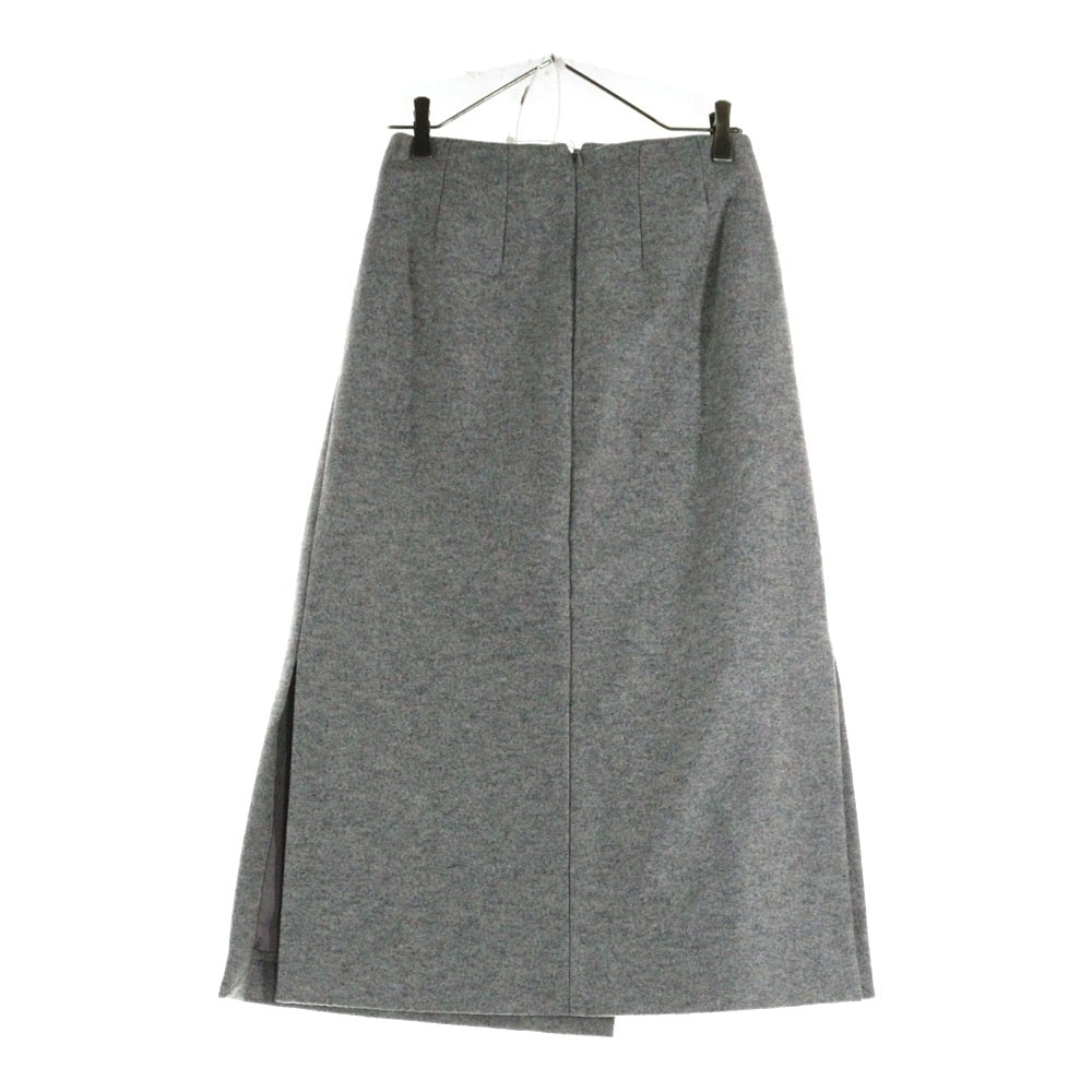SACRA(サクラ) WOOL RING MILLED SK ウール ロングスリットスカート グレー レディース 117506122