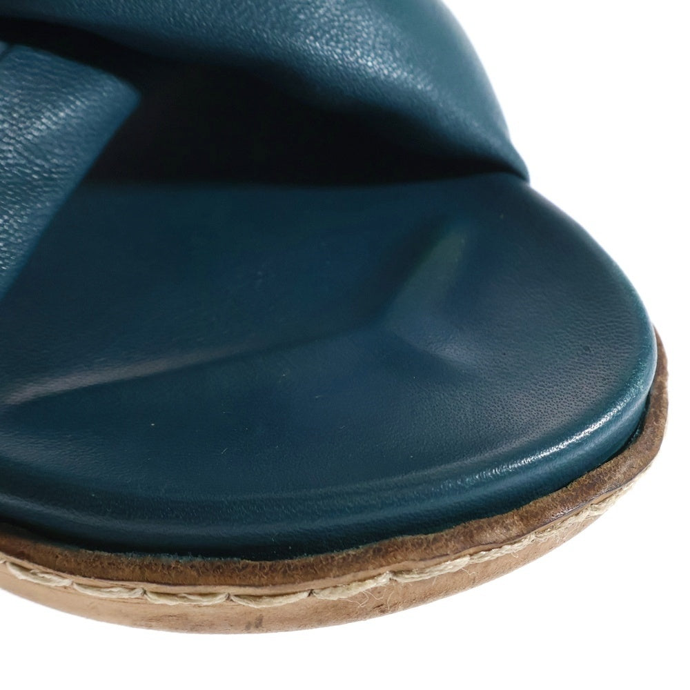 NO BRAND(ノーブランド) フラットパファーサンダル ブルー レディース