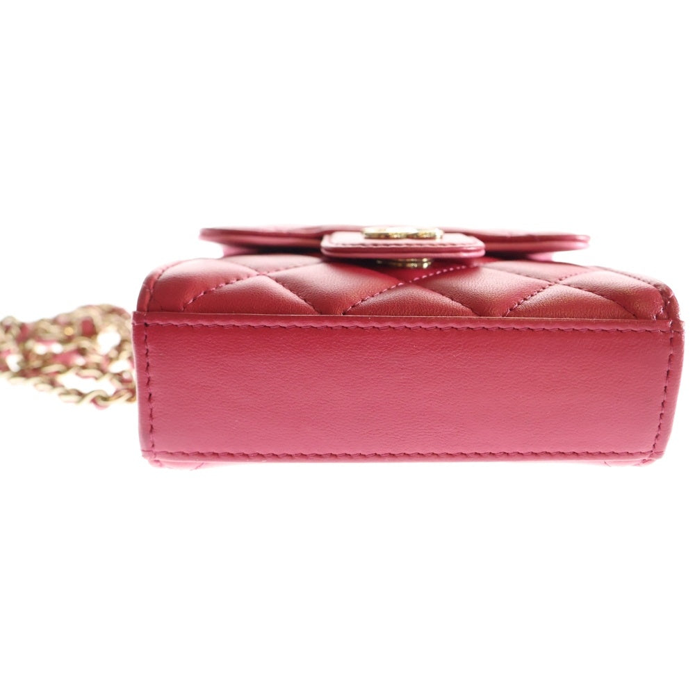 CHANEL(シャネル) マトラッセ フラップ コインパース チェーンショルダーバッグ ゴールド金具 AP2200 レディース ピンク