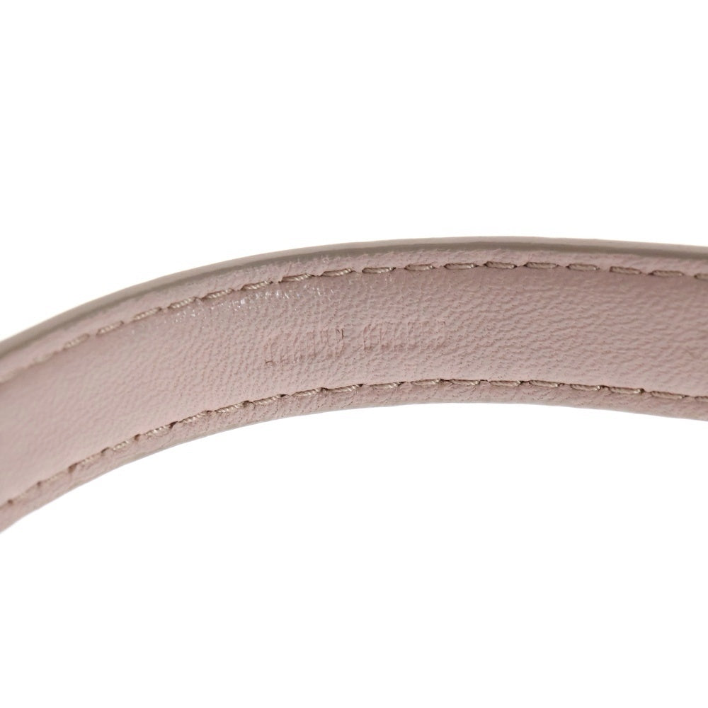 miumiu(ミュウミュウ) 型押しクロコ ラインストーン付き ブレスレット ピンク×ゴールド レザー