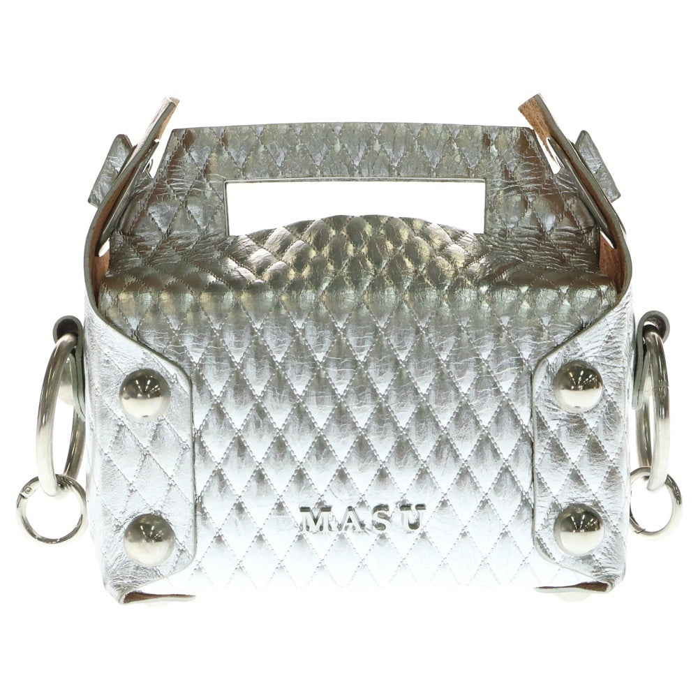 MASU(エムエーエスユー) masu leather cake mini bag レザーケーキ ハンドバッグ シルバー M25K6QJ002