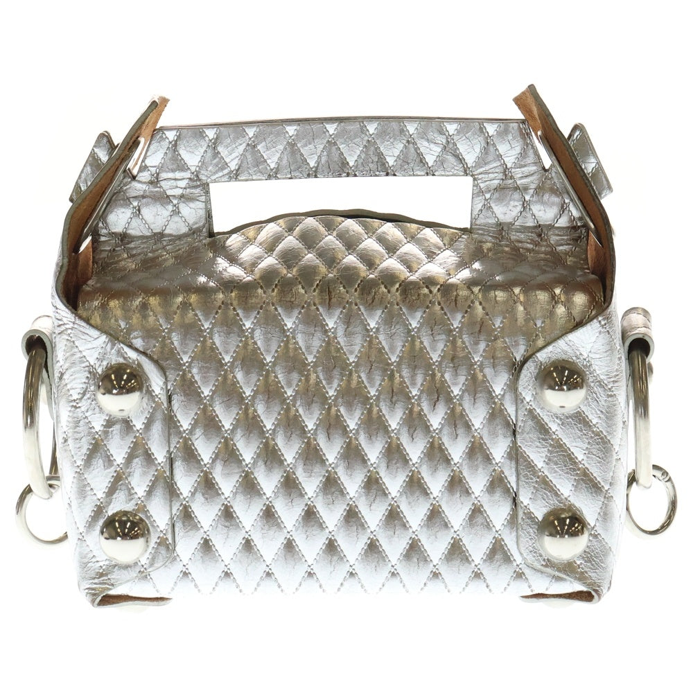 MASU(エムエーエスユー) masu leather cake mini bag レザーケーキ ハンドバッグ シルバー M25K6QJ002