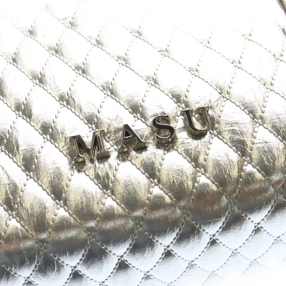 MASU(エムエーエスユー) masu leather cake mini bag レザーケーキ ハンドバッグ シルバー M25K6QJ002