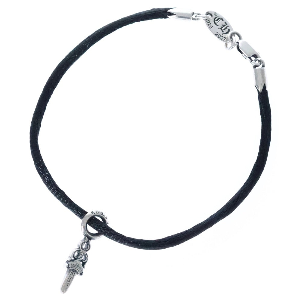 CHROME HEARTS(クロムハーツ) KZ ケーゼット ダガースタック シルクブレスレット シルバー/ブラック