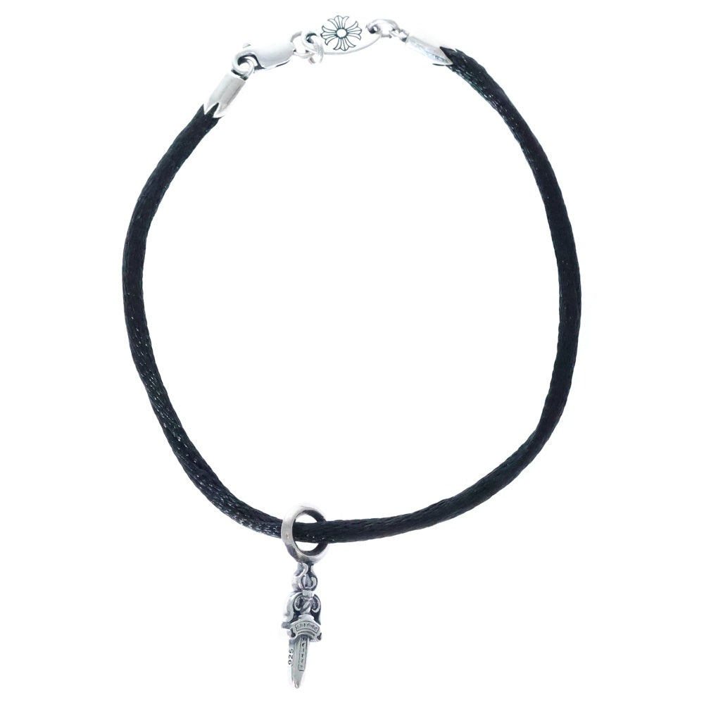 CHROME HEARTS(クロムハーツ) KZ ケーゼット ダガースタック シルクブレスレット シルバー/ブラック