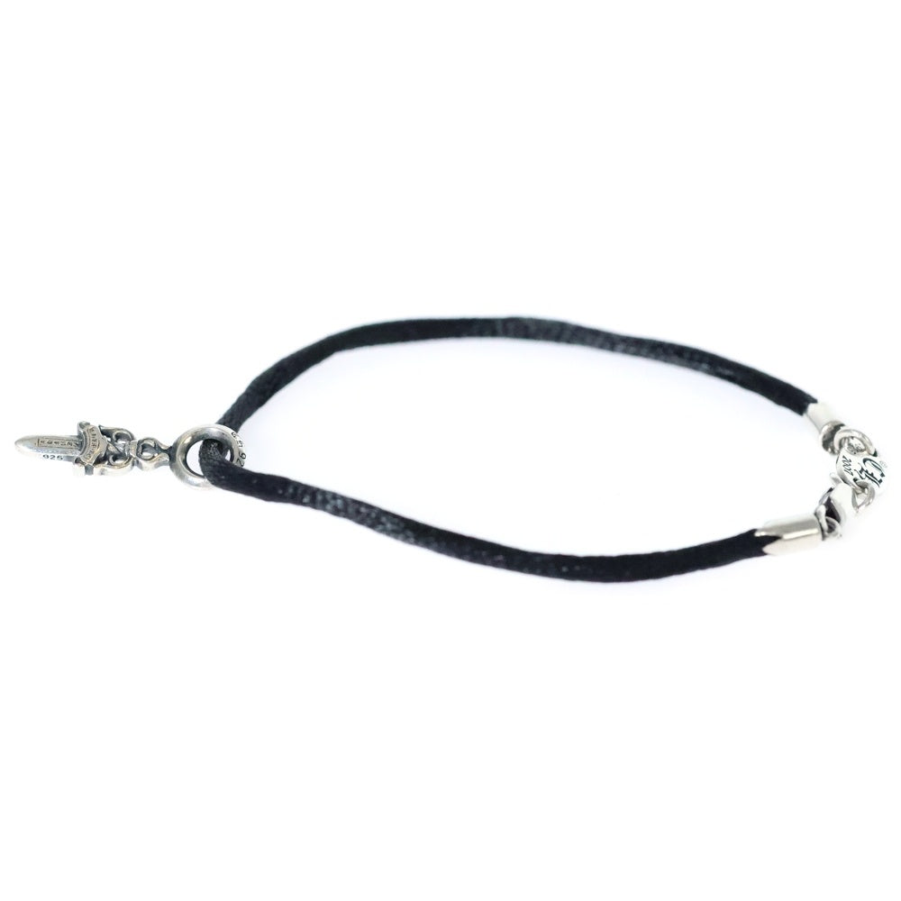 CHROME HEARTS(クロムハーツ) KZ ケーゼット ダガースタック シルクブレスレット シルバー/ブラック