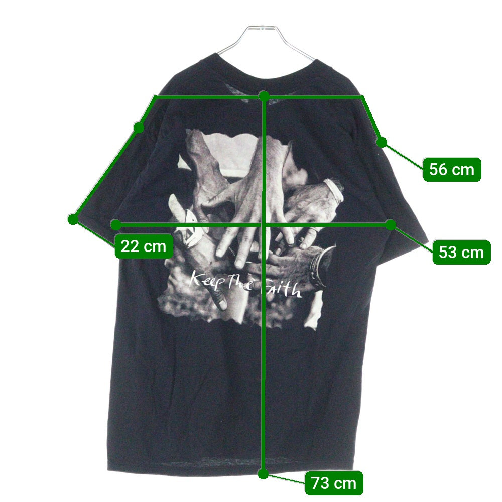 VINTAGE(ヴィンテージ) 90s BON JOVI Keep the Faith Tee ボンジョビ 両面プリント 半袖Tシャツ カットソー ブラック