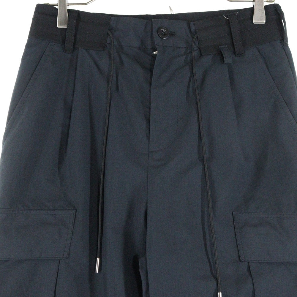 Sacai(サカイ) 22SS リップストップミックスナイロンパンツ 22-02743M ブラック