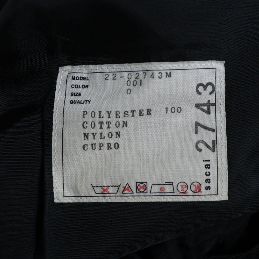 Sacai(サカイ) 22SS リップストップミックスナイロンパンツ 22-02743M ブラック