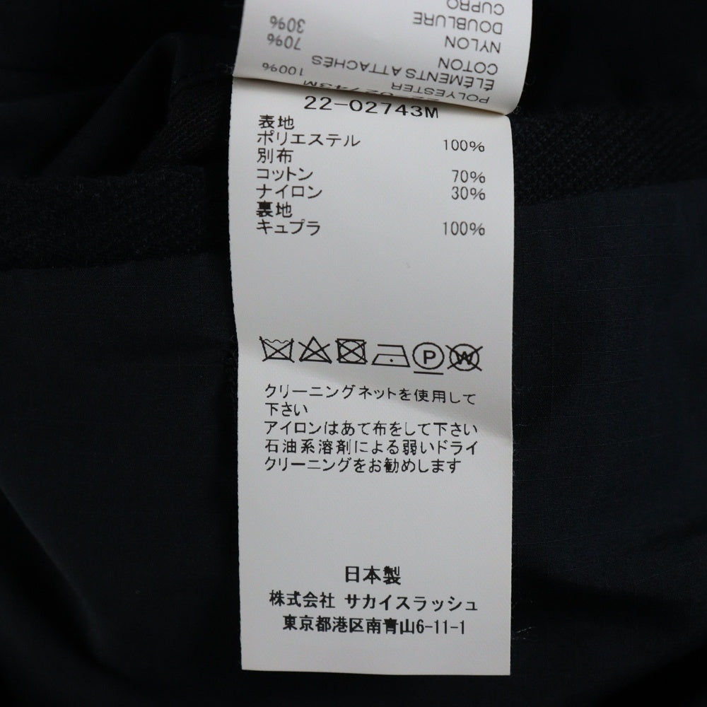 Sacai(サカイ) 22SS リップストップミックスナイロンパンツ 22-02743M ブラック