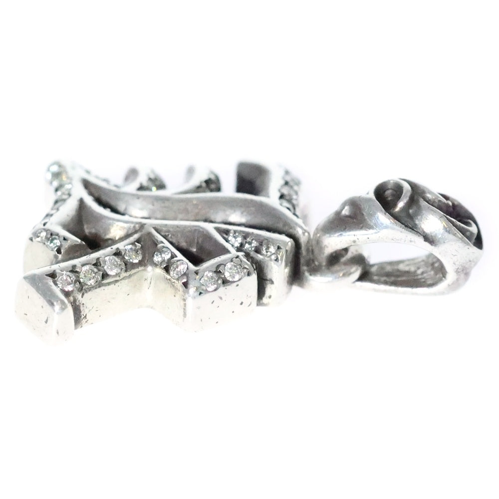 CHROME HEARTS(クロムハーツ) ALPHABET CHARM K P/DIA アルファベットチャーム イニシャル PAVEダイヤペンダントトップ シルバー