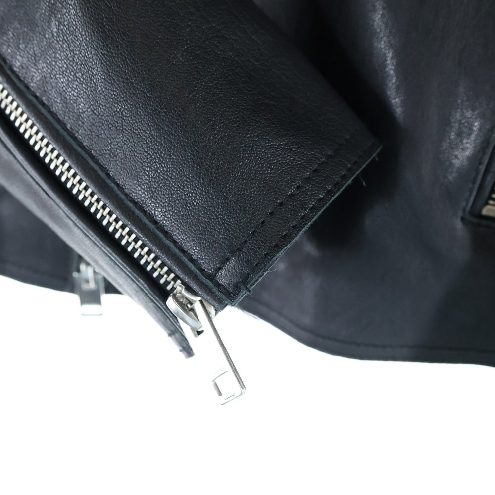 DIESEL(ディーゼル) ラムレザー シングルライダースジャケット レザージャケット ブラック A06339