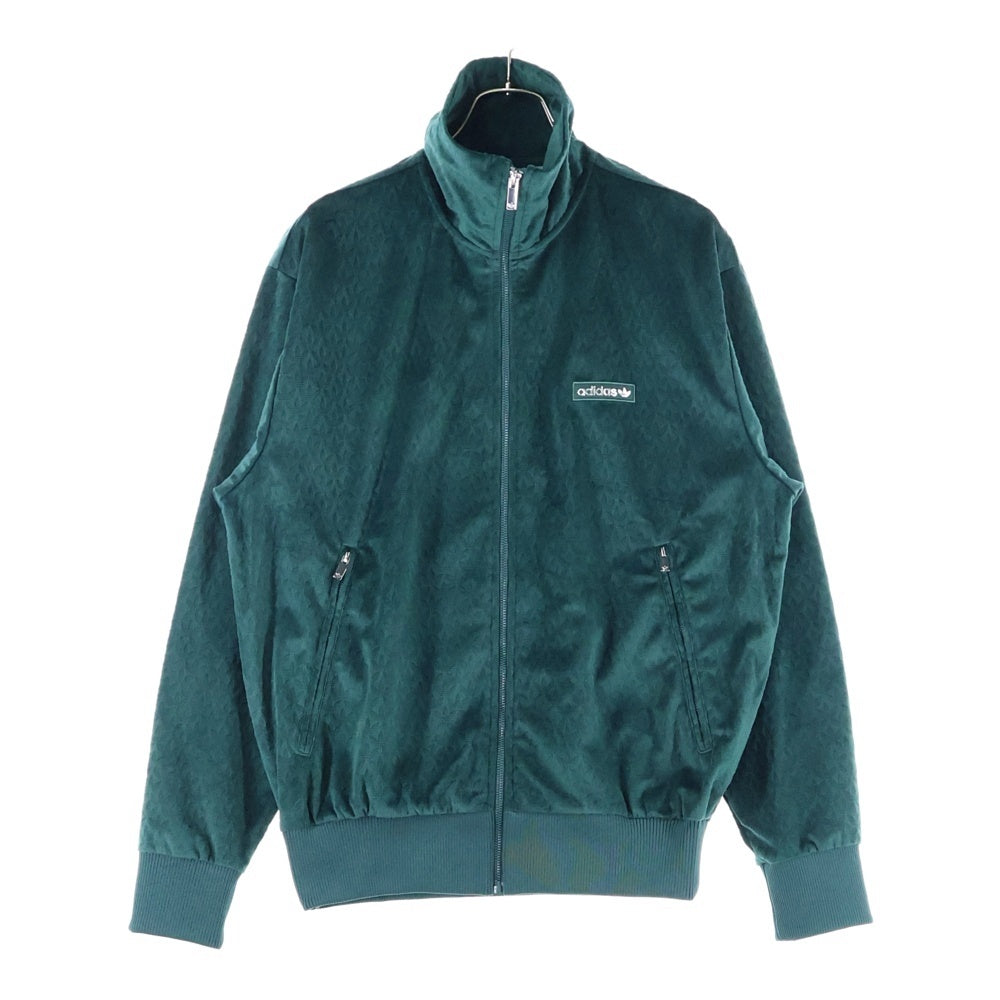 adidas(アディダス) MONO 総柄デザイン ベロアトラックジャケット グリーン IZ2546
