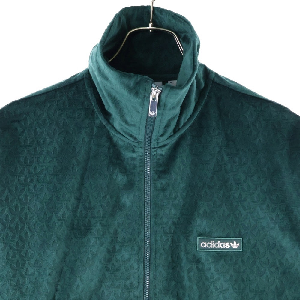 adidas(アディダス) MONO 総柄デザイン ベロアトラックジャケット グリーン IZ2546