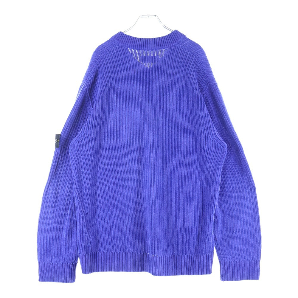 STONE ISLAND(ストーンアイランド) ロゴワッペン Vネックニット セーター ブルー 7515554A5