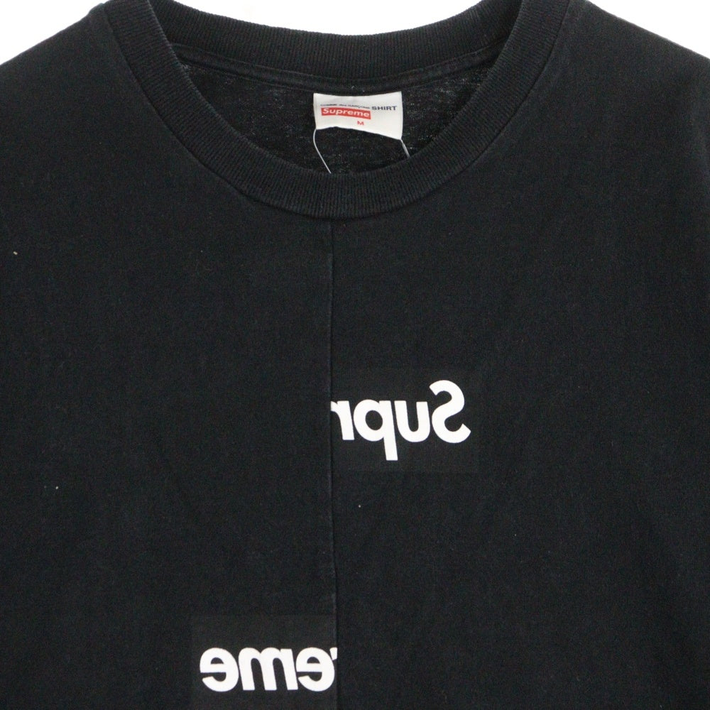SUPREME(シュプリーム) 18AW × Comme des Garcons SHIRT Split Box Logo Tee コムデギャルソンシャツ ボックスロゴ クルーネック半袖Tシャツ カットソー ブラック