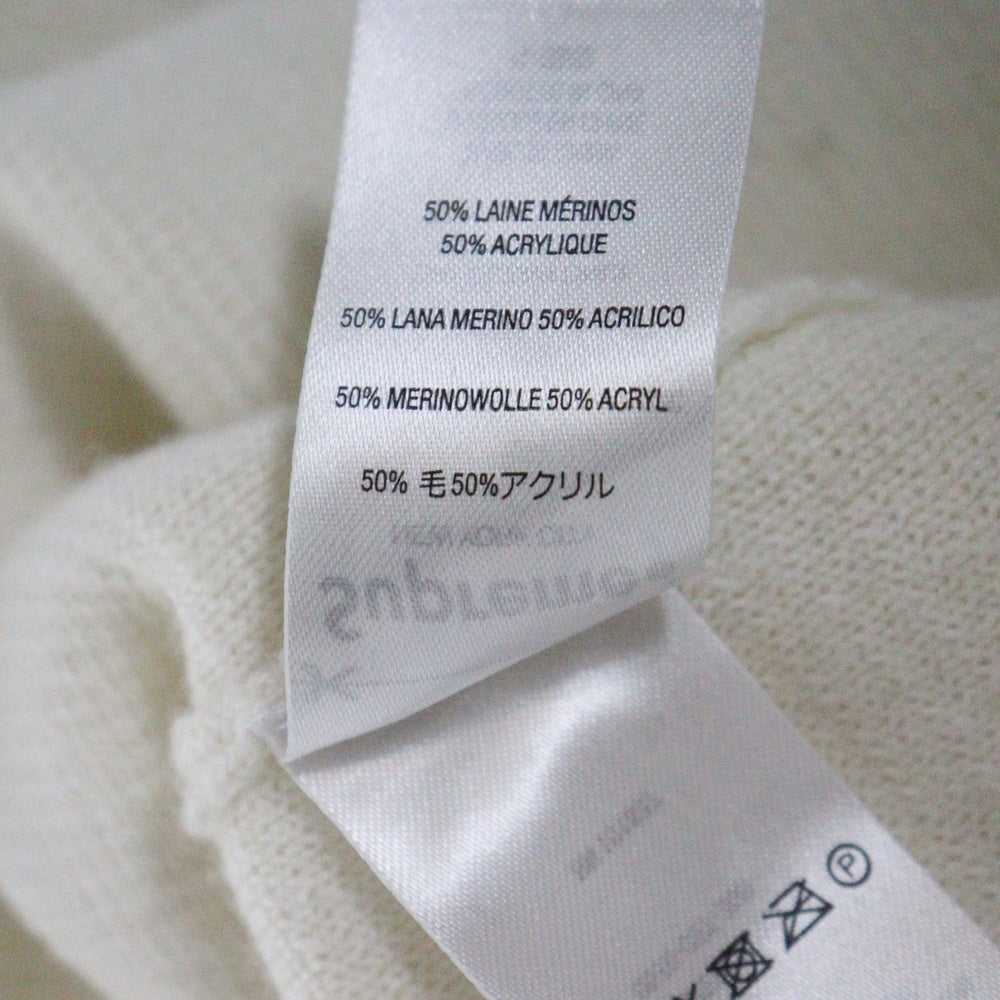 SUPREME(シュプリーム) 22AW Contrast Stitch Button Up コントラスト ステッチ ボタン アップ ロゴ刺繍カーディガン 襟付きニットシャツ アイボリー