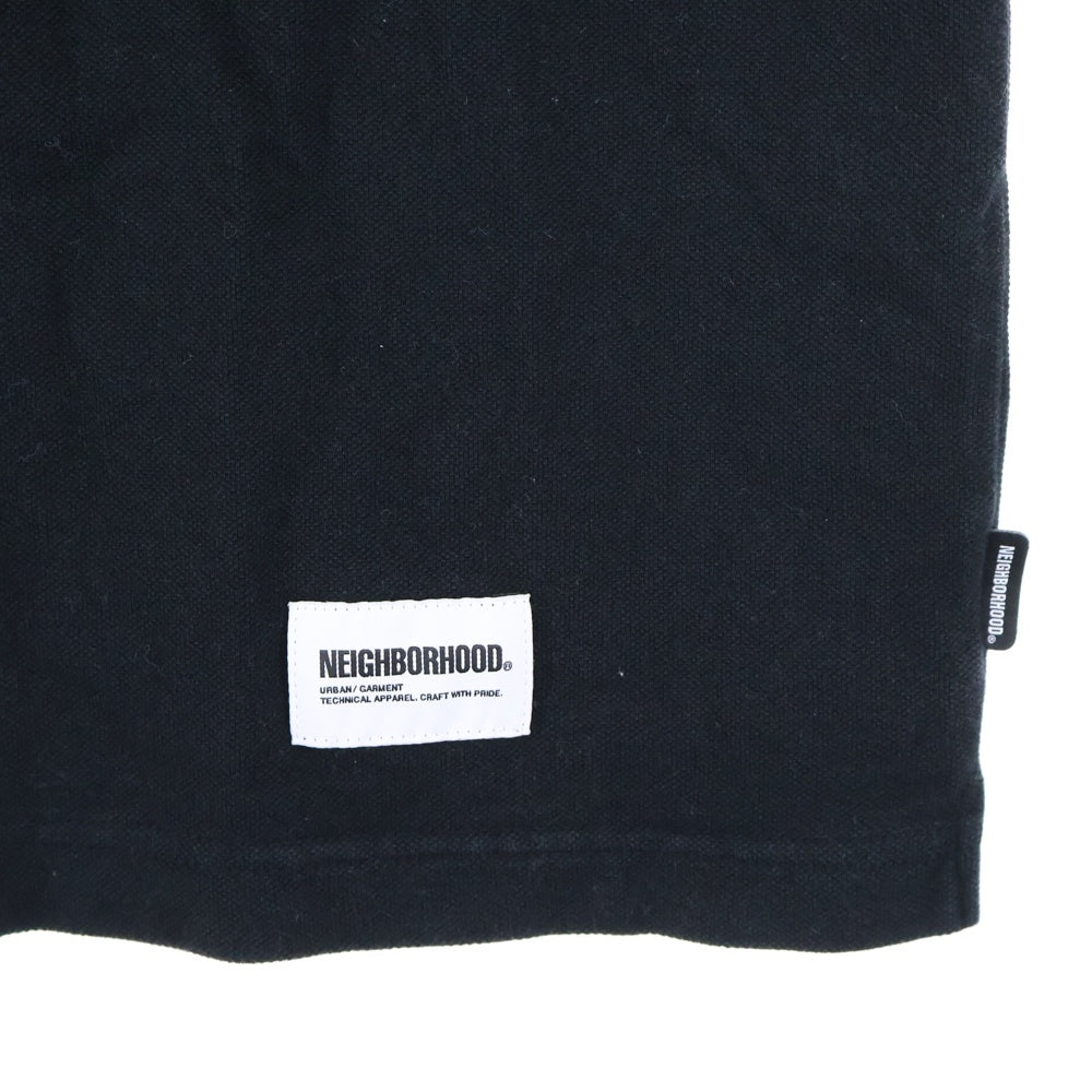 NEIGHBORHOOD(ネイバーフッド) 23SS CLASSIC POLO SHIRT ロゴ刺繍 クラシック 半袖シャツ ポロシャツ ブラック 231UWNH‐CSM01