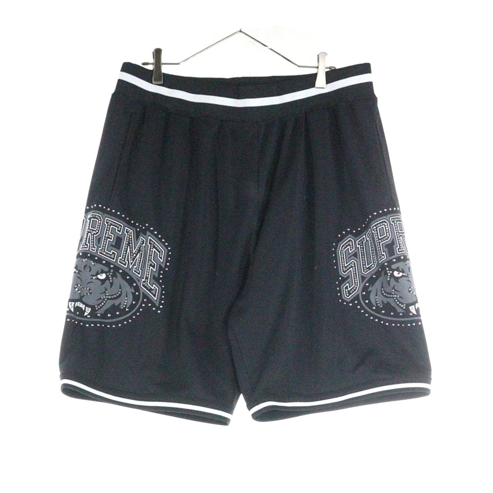 SUPREME(シュプリーム) 25SS Studded Basketball Shortスタッズ ロゴ バスケットボール ショーツ ハーフパンツ ブラック