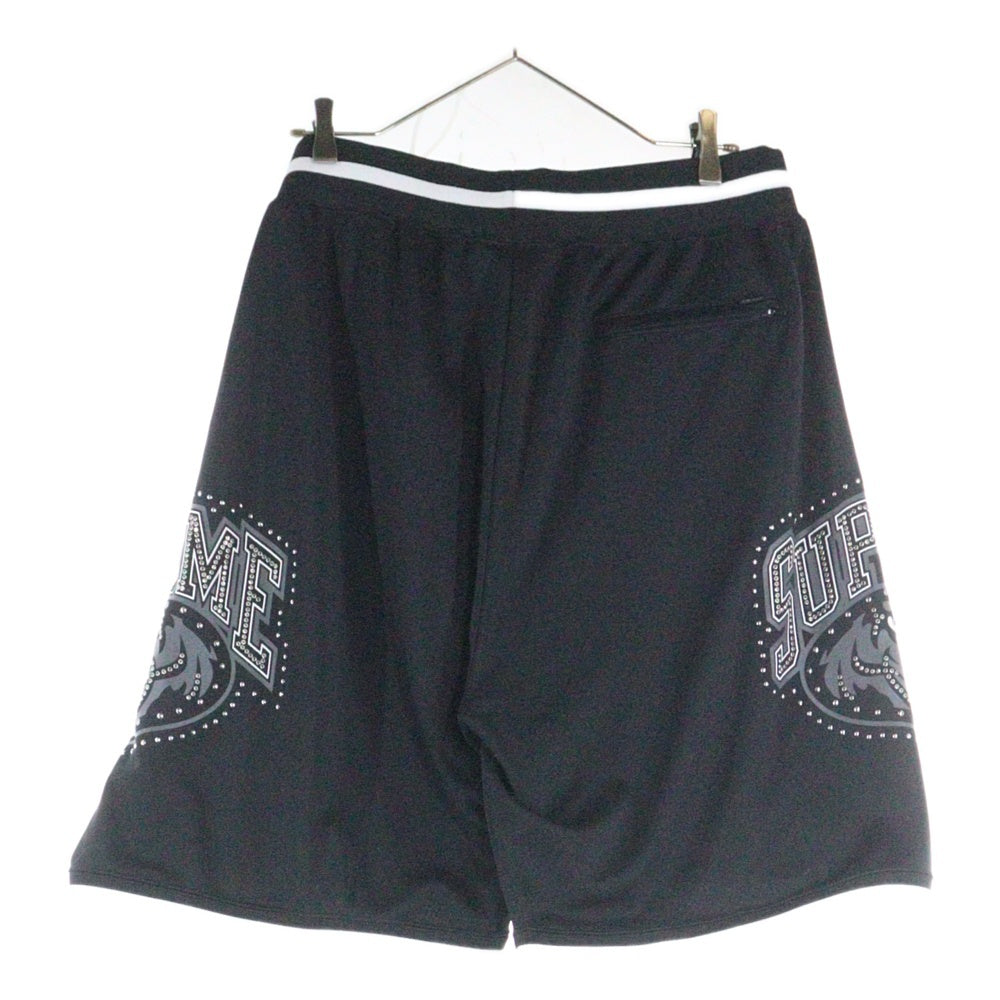 SUPREME(シュプリーム) 25SS Studded Basketball Shortスタッズ ロゴ バスケットボール ショーツ ハーフパンツ ブラック