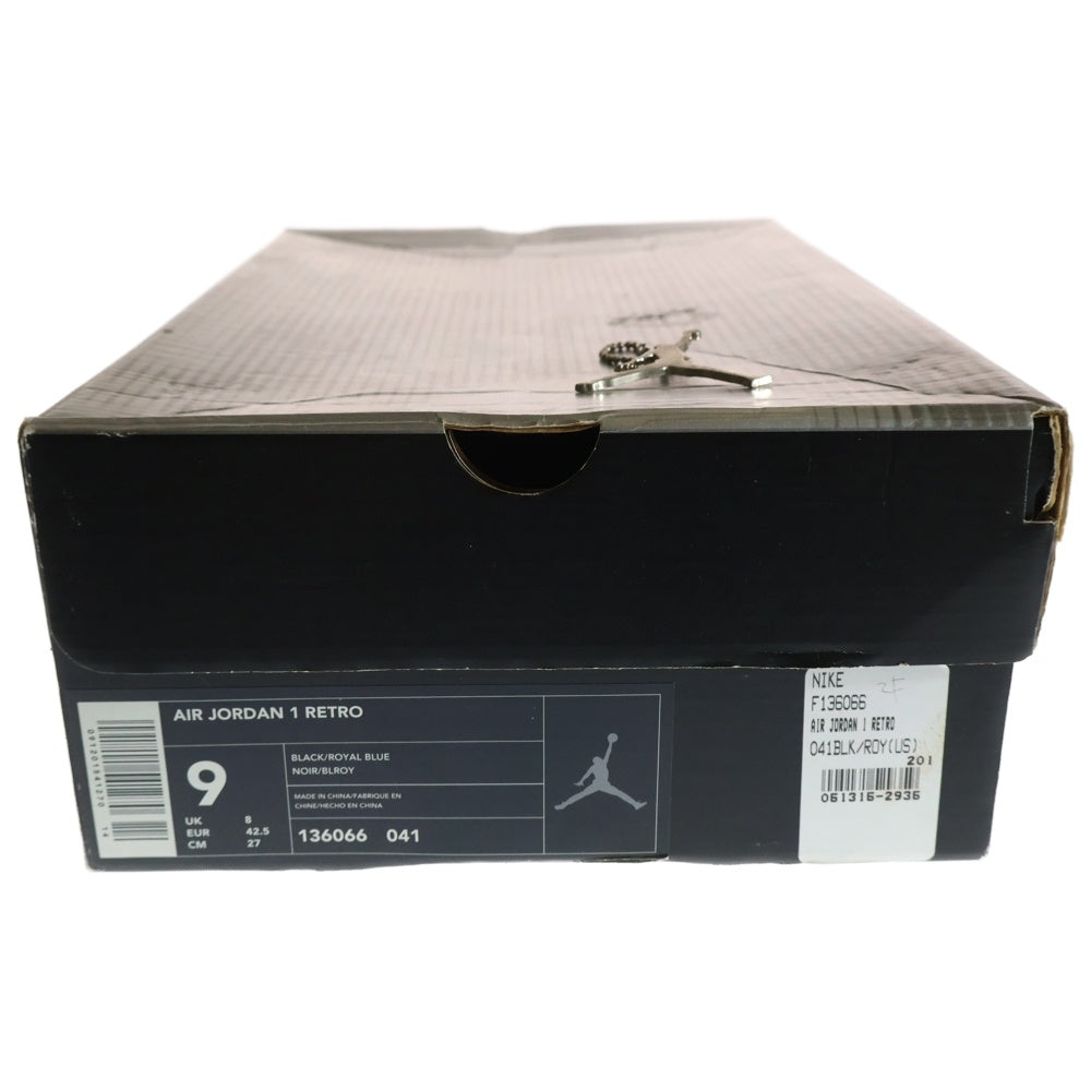 NIKE(ナイキ) 【観賞用2001年製】AIR JORDAN1 RETRO エアジョーダン1 レトロ ハイカットスニーカー ロイヤル ブルー/ブラック 136066-041 US9/27.0cm