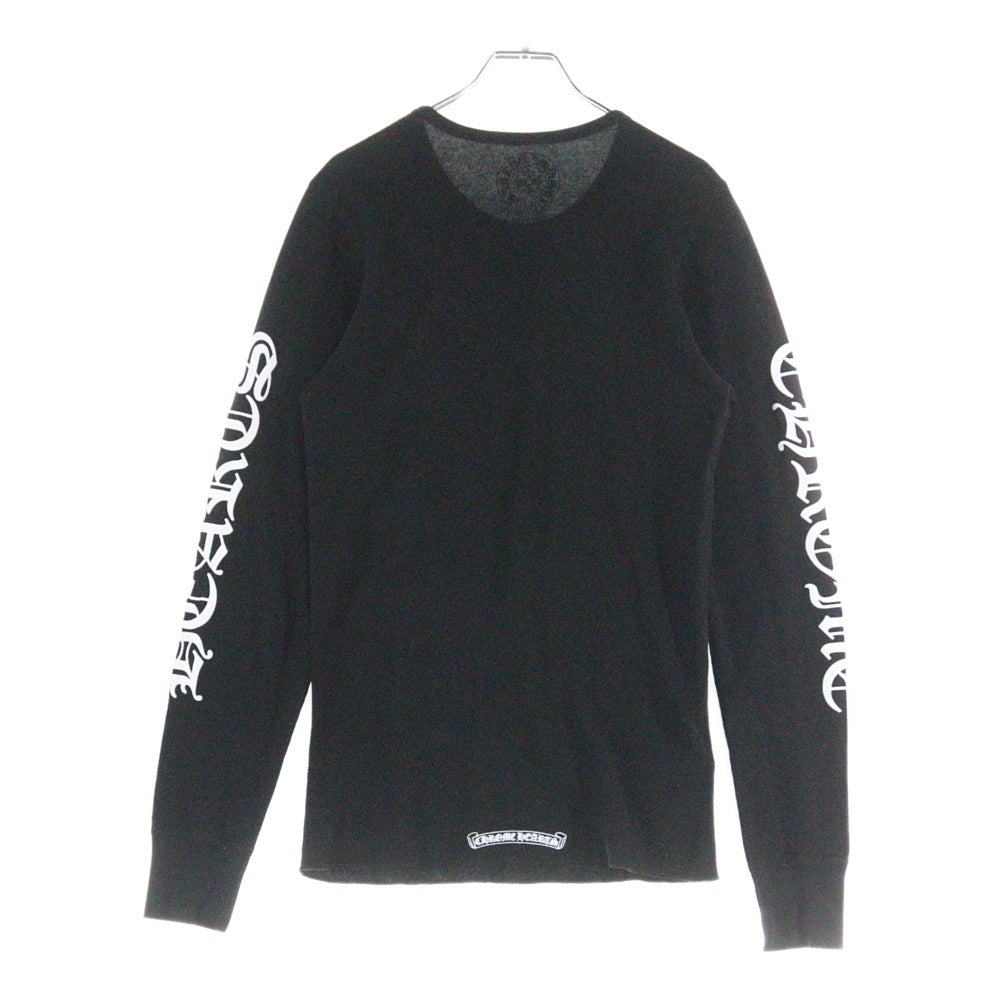 CHROME HEARTS(クロムハーツ) Thermal L S アームロゴプリント サーマル長袖カットソー ロンT ブラック