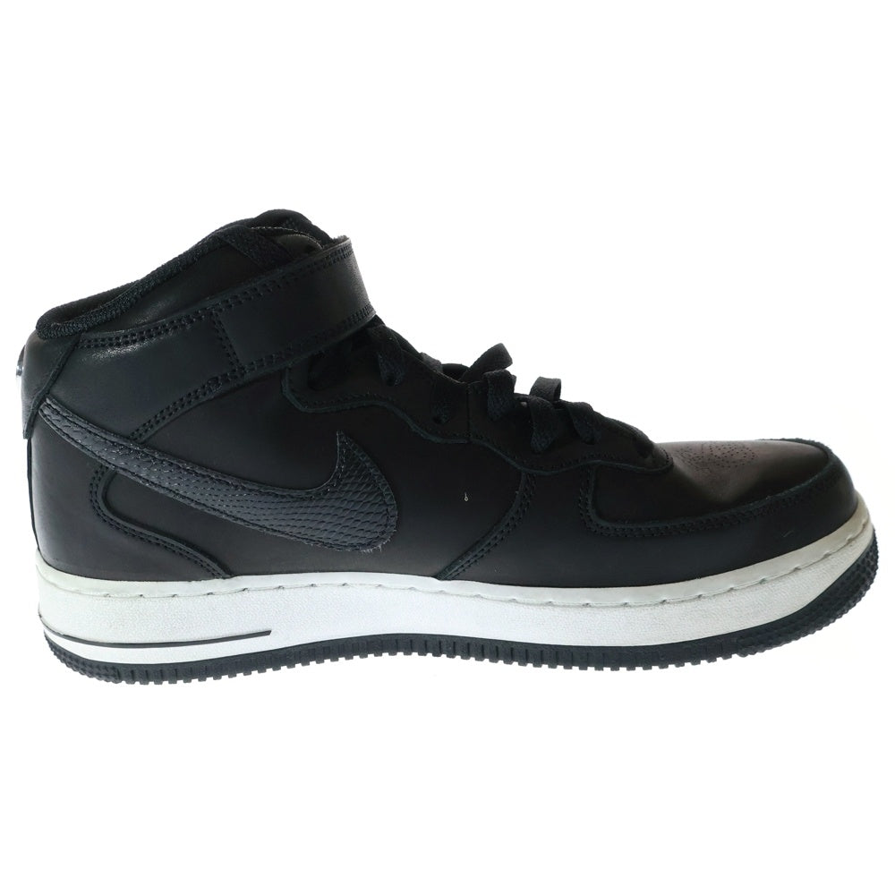 NIKE(ナイキ) ×STUSSY AIR FORCE 1 MID BLACK SNAKESKIN DJ7840-001 ステューシー エアフォースワン ミドルカットスニーカー ブラック US8.5/26.5cm