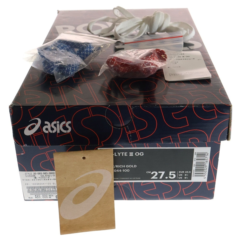 ASICS(アシックス) ×Ronnie Fieg Gel-Lyte III Tokyo Trio Super Gold 1203A044-100 ×ロニーファイグ ゲルライト スリー ローカットスニーカー 27.5cm ホワイト