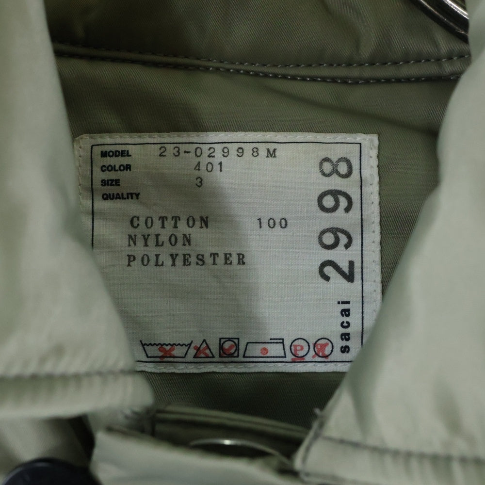 Sacai(サカイ) 23SS ドッキング デニム ミリタリーロングコート 23ー02998M インディゴ