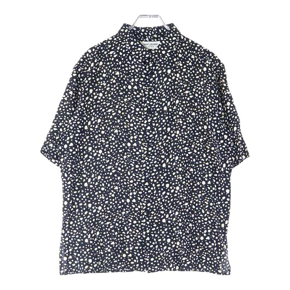 SAINT LAURENT PARIS(サンローランパリ) 20SS スペックルド レオパード レーヨン 半袖シャツ 601070 Y1A78 ブラック