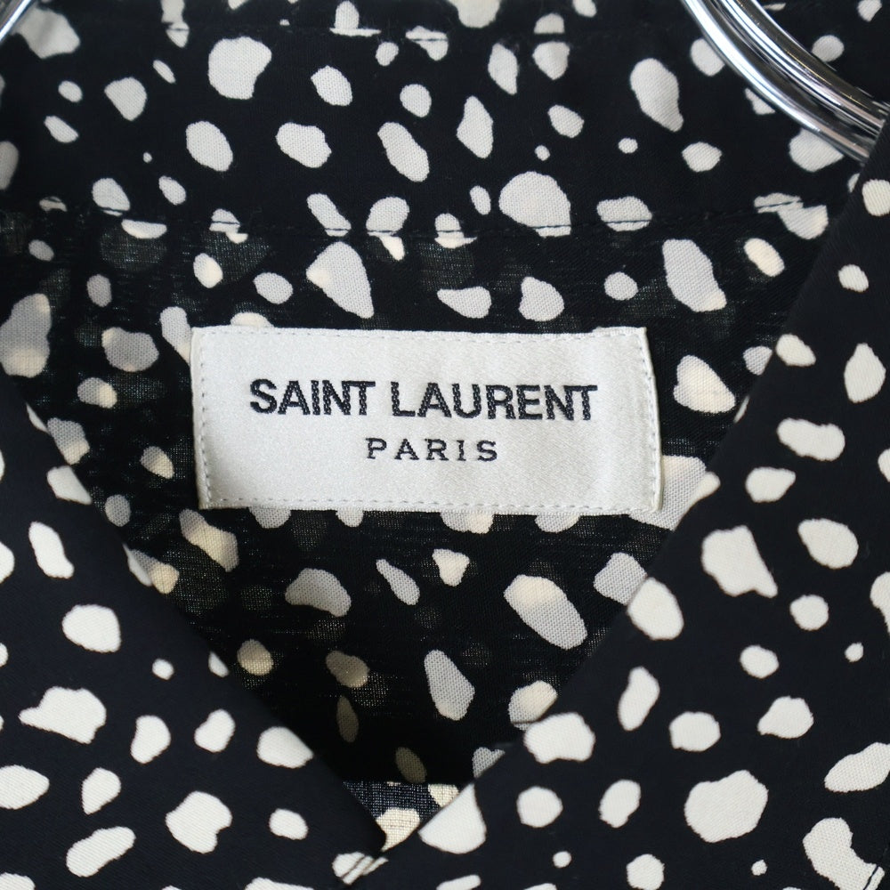 SAINT LAURENT PARIS(サンローランパリ) 20SS スペックルド レオパード レーヨン 半袖シャツ 601070 Y1A78 ブラック