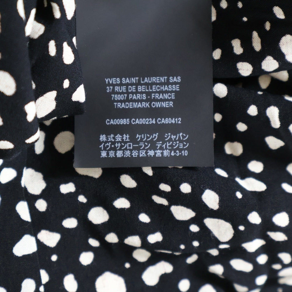 SAINT LAURENT PARIS(サンローランパリ) 20SS スペックルド レオパード レーヨン 半袖シャツ 601070 Y1A78 ブラック