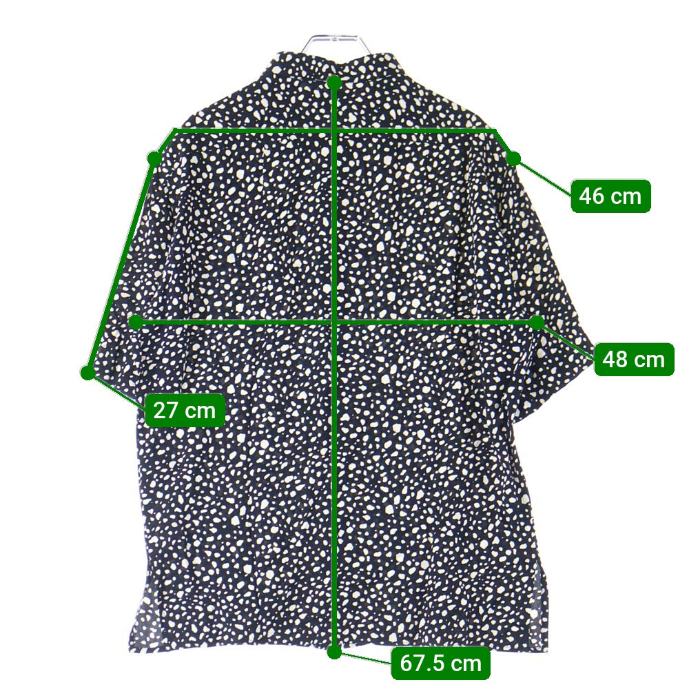 SAINT LAURENT PARIS(サンローランパリ) 20SS スペックルド レオパード レーヨン 半袖シャツ 601070 Y1A78 ブラック