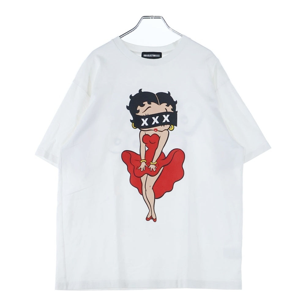 GOD SELECTION XXX(ゴッドセレクショントリプルエックス) キャラクタープリント 半袖Tシャツ カットソー ホワイト