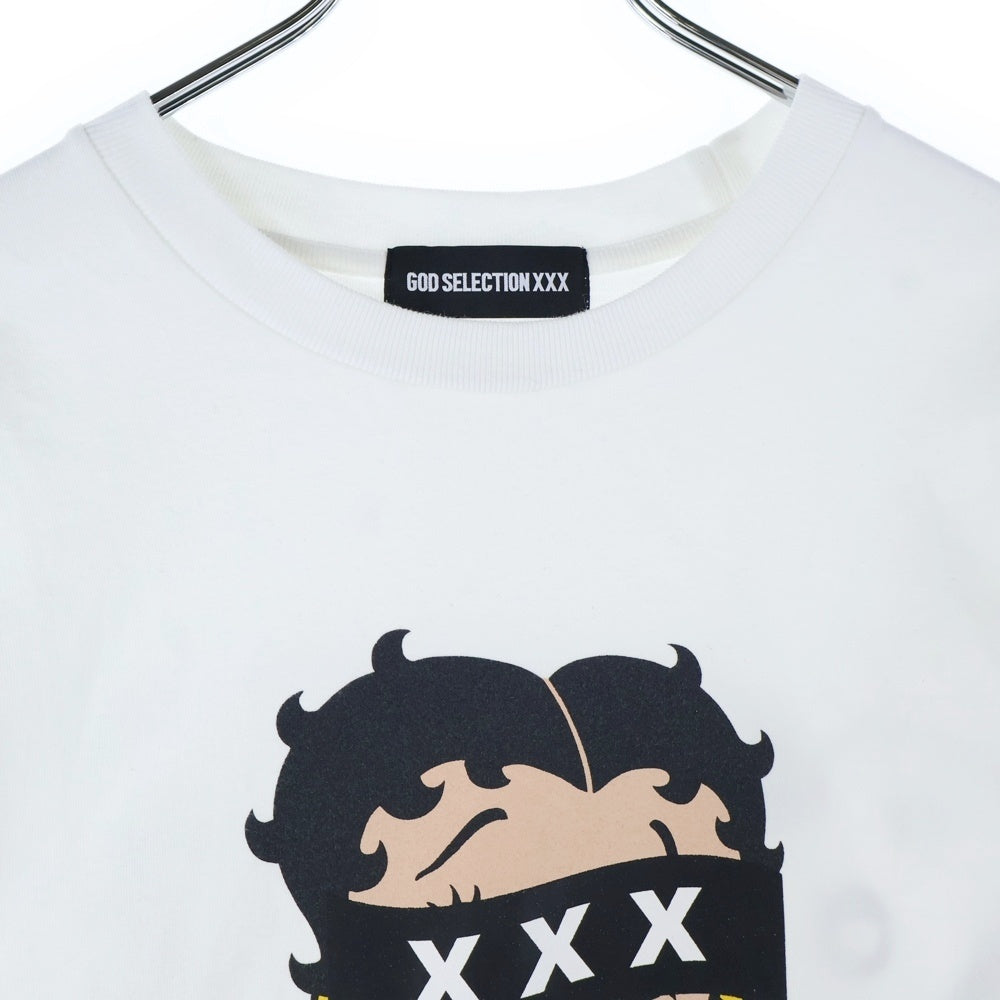 GOD SELECTION XXX(ゴッドセレクショントリプルエックス) キャラクタープリント 半袖Tシャツ カットソー ホワイト