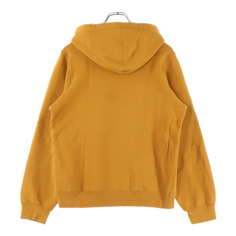 STUSSY(ステューシー) オレンジ プリント プルオーバーフーディーパーカー ブラウン