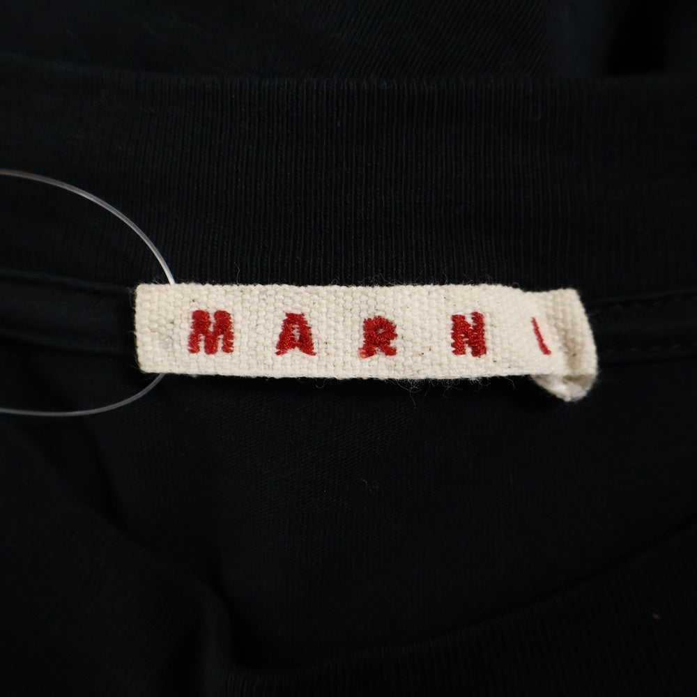 MARNI(マルニ) ロゴプリント クルーネックオーバーサイズカットソー Tシャツ ブラック HUMU0223P1USCS87