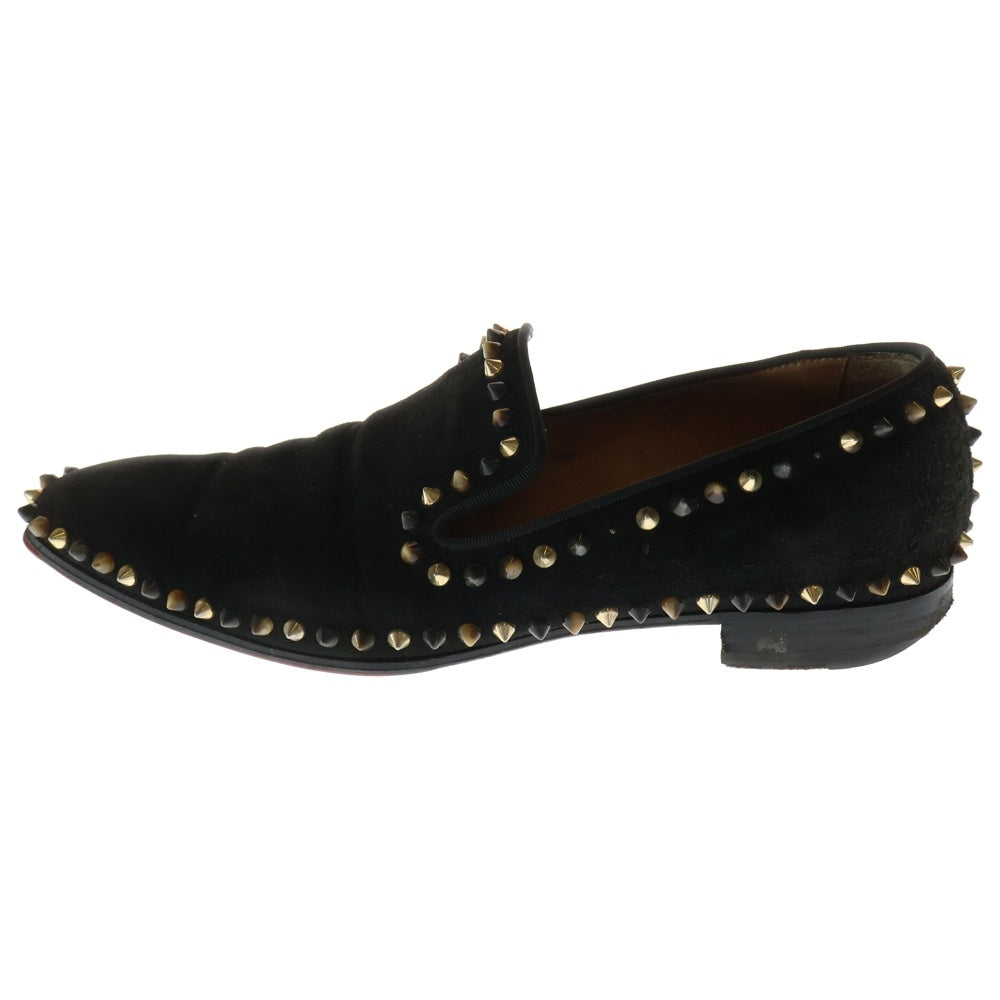 CHRISTIAN LOUBOUTIN(クリスチャンルブタン) スタッズ スウェード ローファー ブラック 41