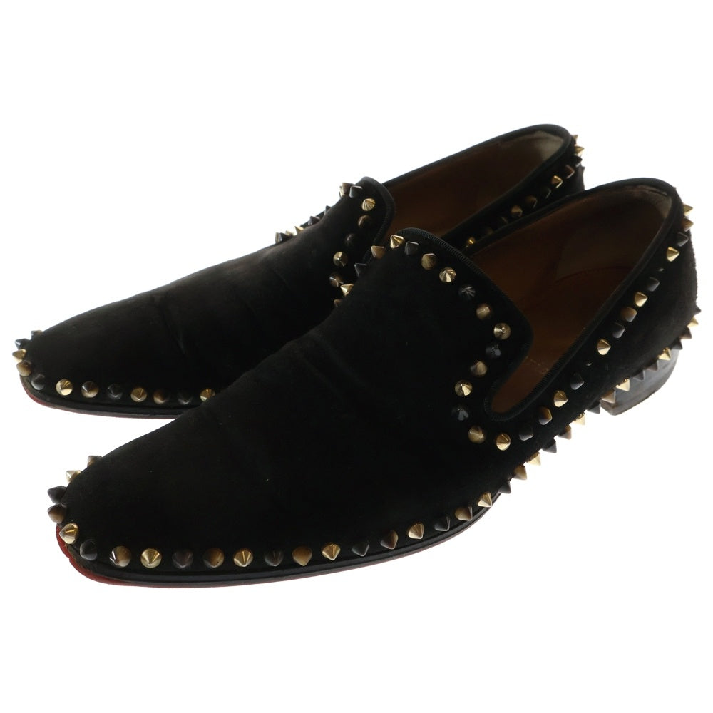 CHRISTIAN LOUBOUTIN(クリスチャンルブタン) スタッズ スウェード ローファー ブラック 41