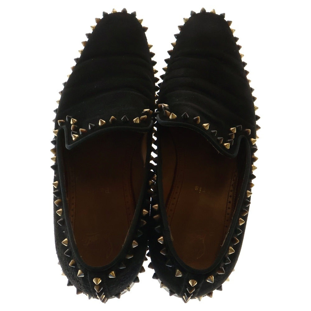 CHRISTIAN LOUBOUTIN(クリスチャンルブタン) スタッズ スウェード ローファー ブラック 41