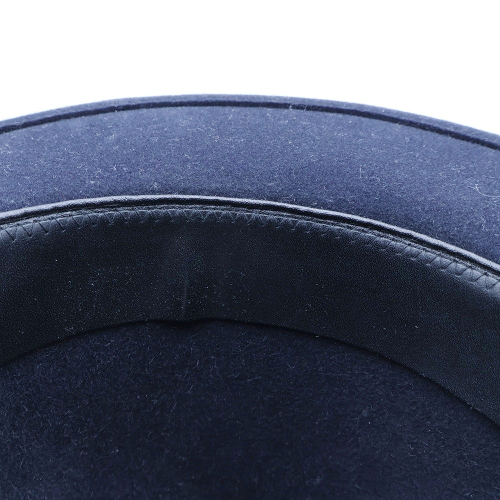 LANVIN(ランバン) リボン付 中折れハット 帽子 ネイビー LY-Y8-84587