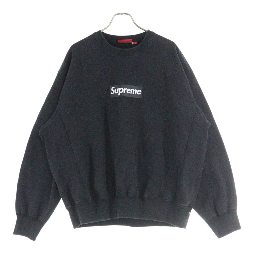 SUPREME(シュプリーム) 25SS Washed Box Logo Crewneck ウォッシュ加工 ボックスロゴ クルーネック トレーナー ブラック
