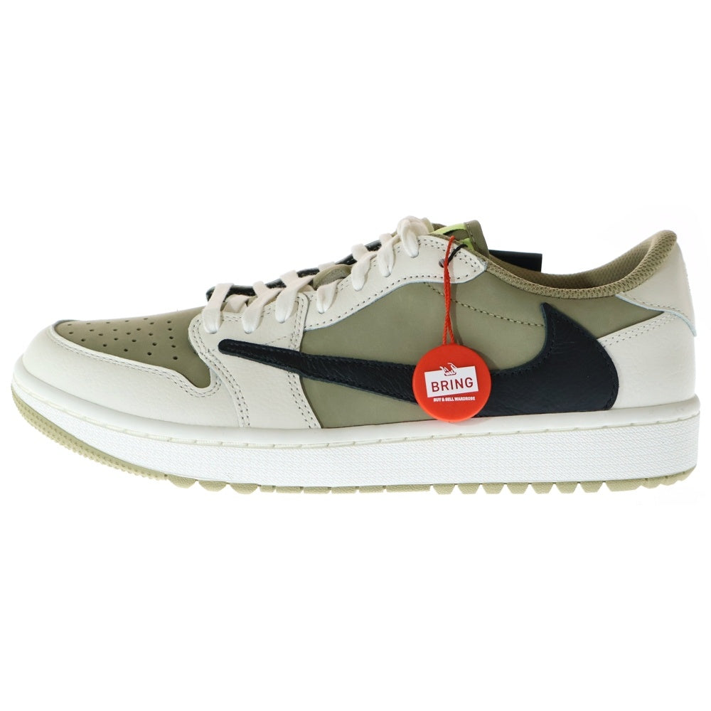 NIKE(ナイキ) ×Travis Scott AIR JORDAN 1 LOW Golf NRG Neutral Olive トラヴィススコット エアジョーダン1 ロー ゴルフ ローカットスニーカー US9/27.0cm FZ3124-200