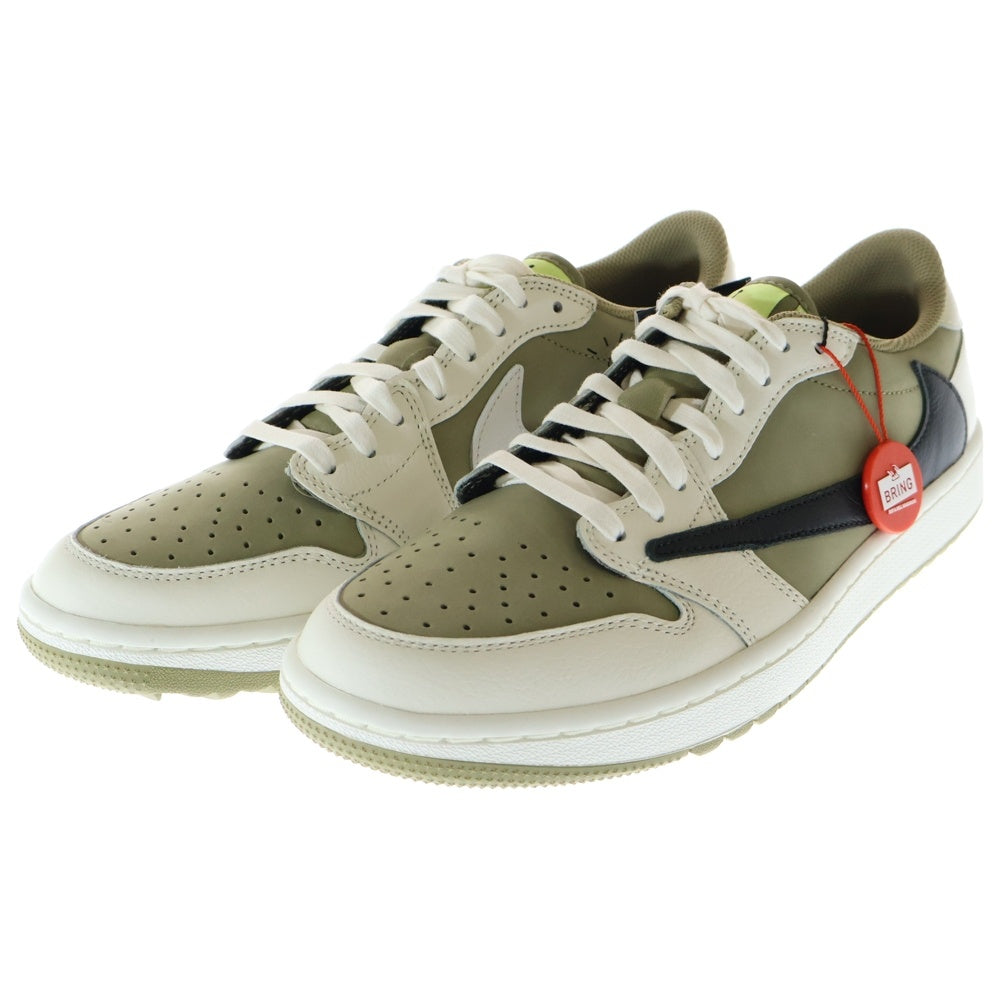 NIKE(ナイキ) ×Travis Scott AIR JORDAN 1 LOW Golf NRG Neutral Olive トラヴィススコット エアジョーダン1 ロー ゴルフ ローカットスニーカー US9/27.0cm FZ3124-200