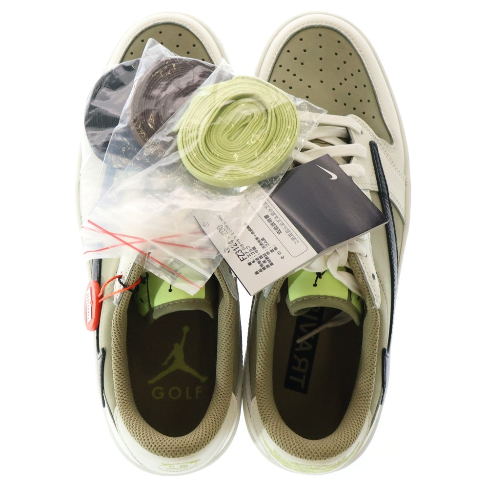 NIKE(ナイキ) ×Travis Scott AIR JORDAN 1 LOW Golf NRG Neutral Olive トラヴィススコット エアジョーダン1 ロー ゴルフ ローカットスニーカー US9/27.0cm FZ3124-200